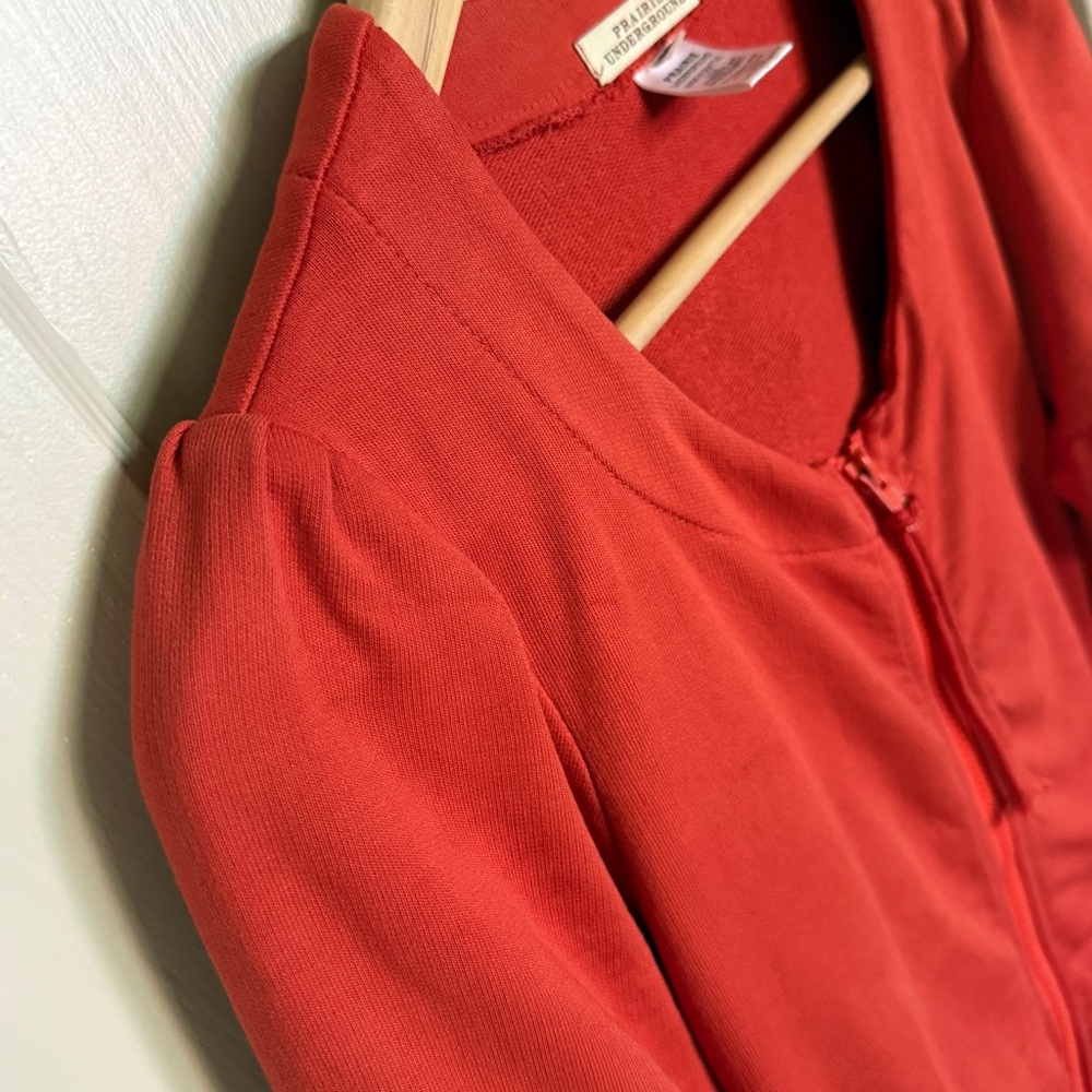 Prairie Underground Red-orange Zip-Up 3/4 sleeve - Picture 5 of 10